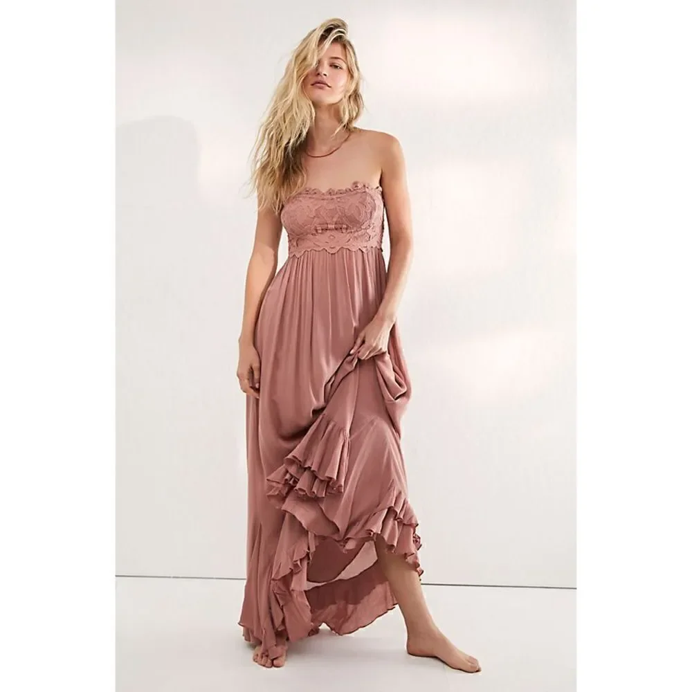 Free People - Adella Corset Maxi rose